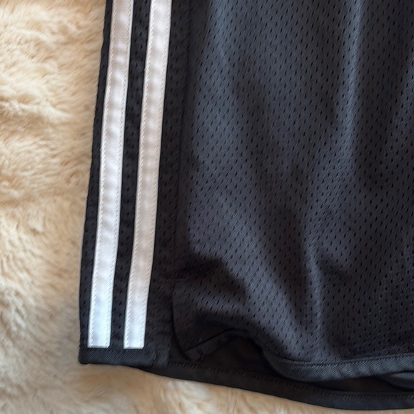 Adidas Black and White Athletic Shorts size youth 14 - Picture 2 of 8